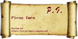 Piros Imre névjegykártya